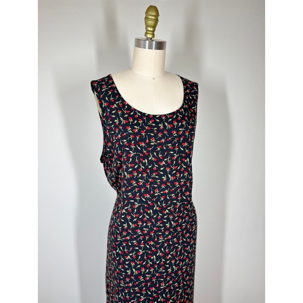 Vintage 90s Y2K Teddi Maxi Dress XL Floral Rose Grunge Whimsygoth Cottagecore